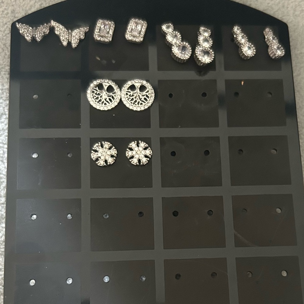 Elegant Silver Earrings Set